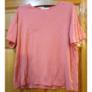 Croft & Barrow Coral Pink Short Sleeve Knit Top - Size L